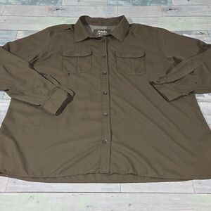 Cabela's 4Most Olive Green Button Down Shirt sz 3XL